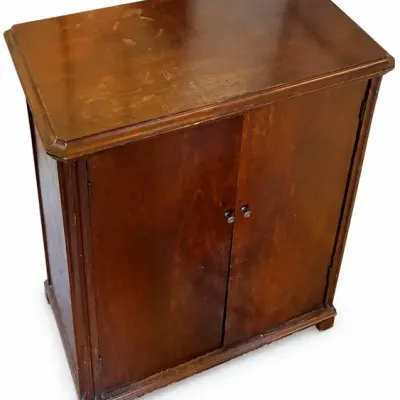Dark Wood-tone Two-door Accent Cabinet