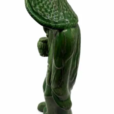 Pair Of Green-glazed Robed Figures