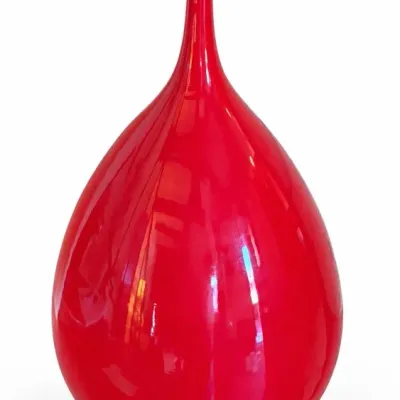 Tall Red Bottle-form Vase