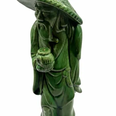 Pair Of Green-glazed Robed Figures