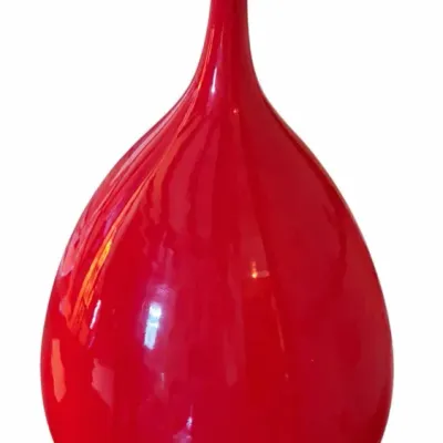 Tall Red Bottle-form Vase
