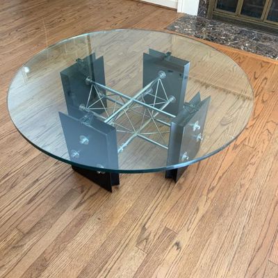 Post Modern architectural coffee table in the manner of Paolo Piva/ Design Institute America.