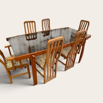 Vtg. bench made dining table.