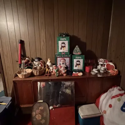 ? **And the Christmas treasures just keep coming!** Another corner downstairs filled with holiday goodies, including festive cookie jars,...