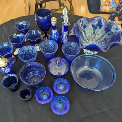 Sale Photo Thumbnail #77: Sw157 cobalt blue glass pieces