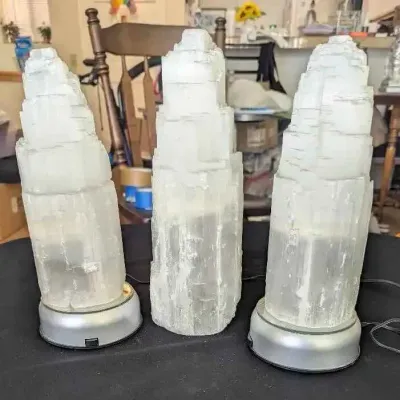 Sale Photo Thumbnail #76: Sw156 selenite towers with two color changing lights