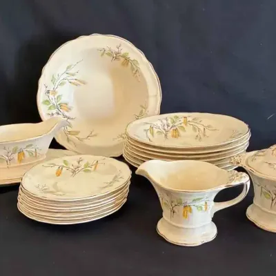 Sale Photo Thumbnail #183: Sw281 vintage edwin m knowles china co sylvan pattern