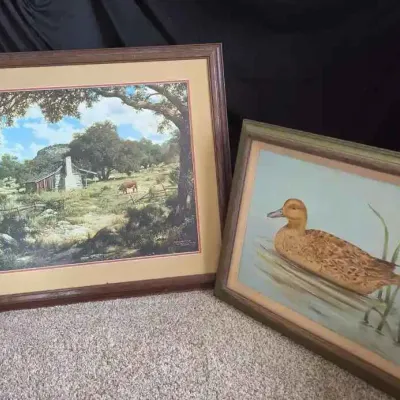 Sale Photo Thumbnail #61: Sw141 peaceful print and painting of a country scene