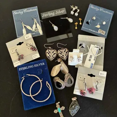 Sale Photo Thumbnail #2: Sw195v sterling earrings and pendants