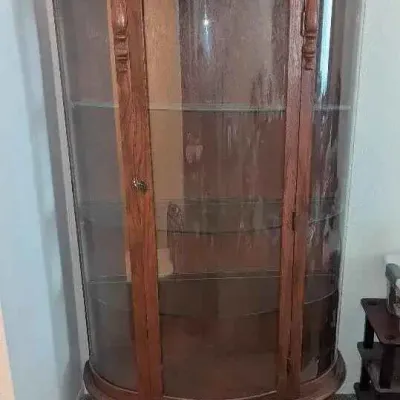 Sale Photo Thumbnail #56: Sw136 curved glass curio china cabinet