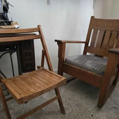 Sale Photo Thumbnail #84: Sw164 vintage mission style rocker and more