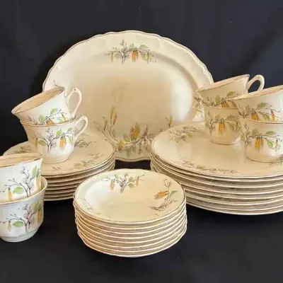 Sale Photo Thumbnail #15: Sw273v vintage edwin m knowles china co sylvan pattern