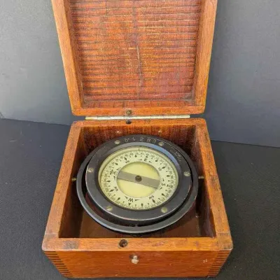 Sale Photo Thumbnail #58: Sw138 gimbal ring star of boston ship s compass