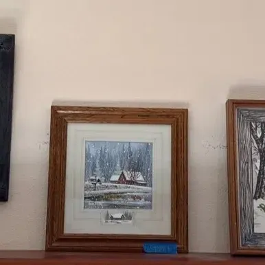 Winter Themed Framed Art 3 pieces