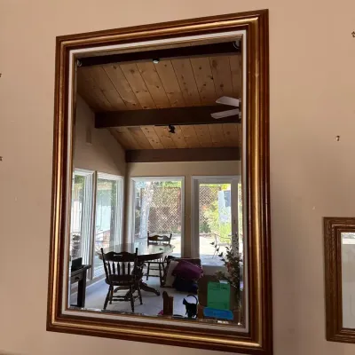 Mirror with Gold Tone Accents, 29 1/2” x 42”