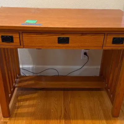 Wood Computer Desk with Two Drawers and Pull Out Keyboard Drawer