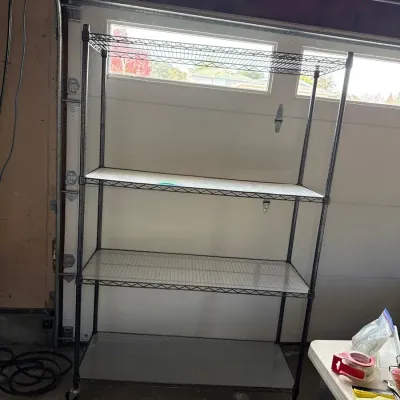 Metal Storage Rack with 4 Shelves Lot A, 18” x 48” x 75”