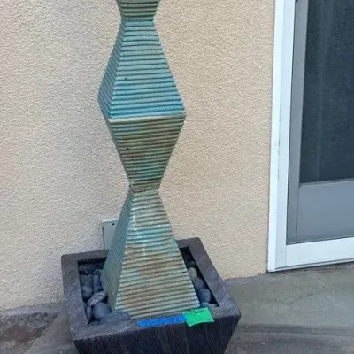 Outdoor Abstract Column Fountain 17” x 17” x 57”