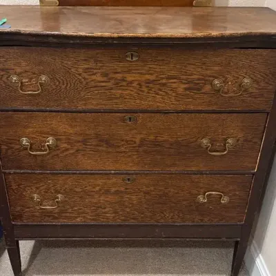 Wood Dresser with Three Drawers, 36” x 18” x 35”