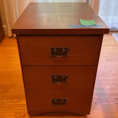 Wood Filing Cabinet with Two Drawers, 16” x 22 1/2” x 23 1/2”