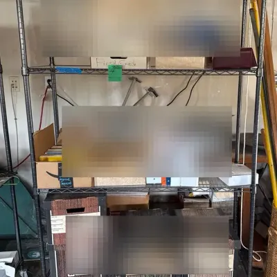 Metal Storage Rack with 4 Shelves (does not include contents on shelves)