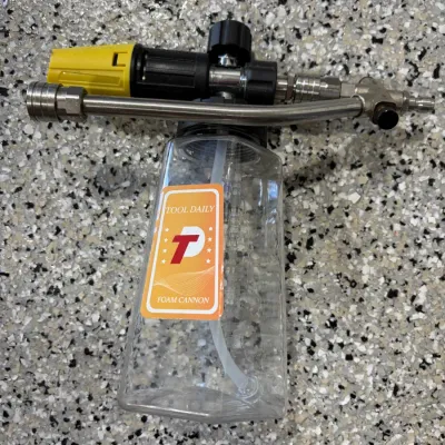 Sale Photo Thumbnail #61: Tool Daily foam cannon pressure washer attachment with clear liquid reservoir, in good condition.