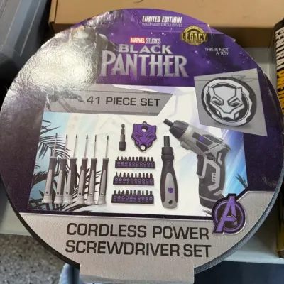 Sale Photo Thumbnail #33: Marvel Studios Black Panther Legacy Collection limited edition 41-piece cordless power screwdriver set, in original packaging.