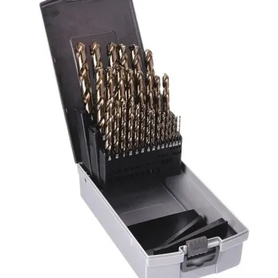 Sale Photo Thumbnail #101: Comprehensive twist drill bit set in a gray and black indexed plastic storage case.