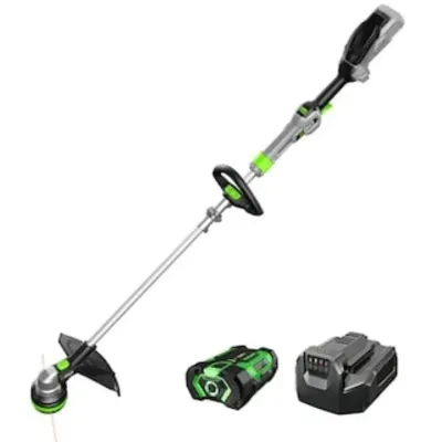 Sale Photo Thumbnail #115: EGO Power+ cordless string trimmer shown with a battery pack and charger.