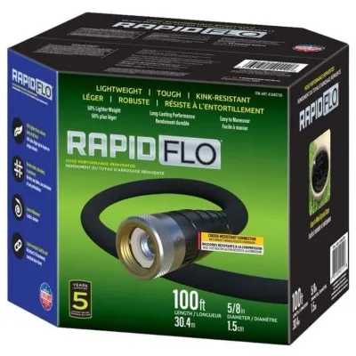 Sale Photo Thumbnail #6: Rapid Flo 100-foot lightweight and kink-resistant garden hose, new in original box.