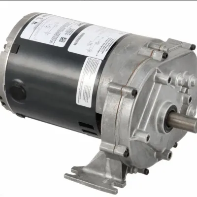 Sale Photo Thumbnail #46: Dayton industrial AC gearmotor with a heavy-duty metal housing and mounting base. Appears to be in clean, unused condition with original manufacturer labels intact.