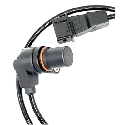 Sale Photo Thumbnail #85: Automotive crankshaft or camshaft position sensor with attached wire harness and 3-pin connector.