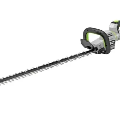 Sale Photo Thumbnail #124: EGO Power+ cordless electric hedge trimmer featuring a long dual-action steel blade and ergonomic handle design.