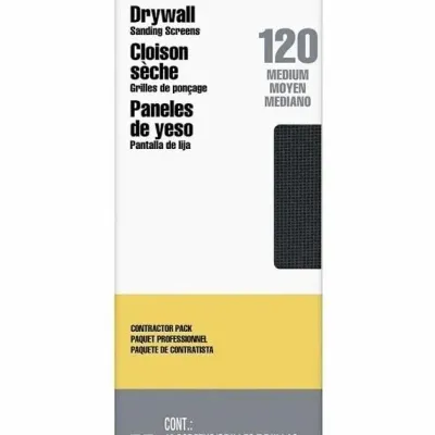 Sale Photo Thumbnail #162: Pack of 3M 120-grit medium drywall sanding screens in original contractor packaging containing 10 screens.