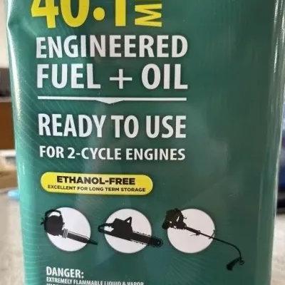 Sale Photo Thumbnail #176: Metal 110 fl. oz. container of TruFuel 40:1 mix engineered fuel and oil for 2-cycle engines.