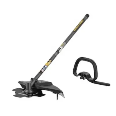 Sale Photo Thumbnail #137: Kobalt Universal Connect brush cutter attachment with safety guard and auxiliary D-handle.