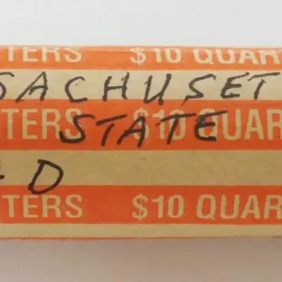 Sale Photo Thumbnail #104: 1104	10 DOLLARS STATE QUARTERS, MASSACHUSETTS, P & D MINT																																																																																																																																																																																																						