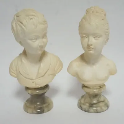 Sale Photo Thumbnail #21: 1021	PAIR OF ITALIAN MINIATURE BUSTS ON MARBLE BASES, EACH APPROXIMATELY 9 IN HIGH																																																																																																																																																																													