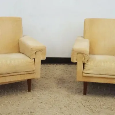 Sale Photo Thumbnail #214: 1213	VINTAGE MID CENTURY MODERN UPHOLSTERED ARMCHAIRS, EACH APPROXIMATELY 29 IN X 33 IN X 27 IN HIGH																																																																																																																																																											
