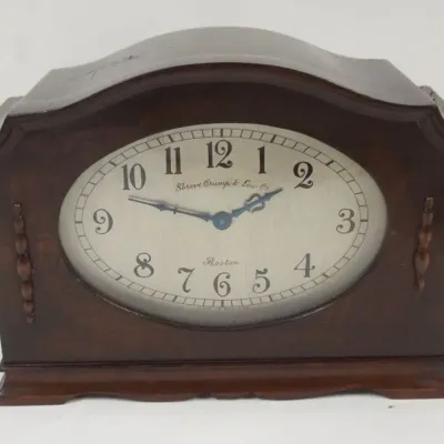 Sale Photo Thumbnail #137: 1137	SHREVE CRUMP & LOW CO BOSTON MINIATURE MANTLE CLOCK																																																																																																																																																																																																							