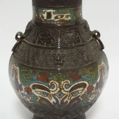 Sale Photo Thumbnail #18: 1018	CLOISONNE URN, APPROXIMATELY 10 IN HIGH																																																																																																																																																																																																																			