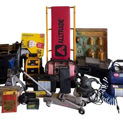 Ultimate Garage Mechanic Lot - Compressor Husky Jump Starter/Inflator Goodyear 6-Ton Jacks CAT Jump 