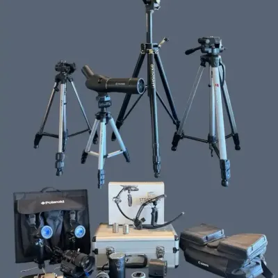 Vintage & Studio Gear Bundle – Steadicam, Lighting Kit, Lenses, Tripods & Flight Cases!