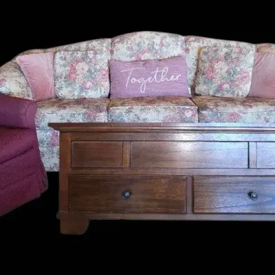 Cottagecore Living Room Starter Set – Broyhill Sofa, Ashley Lift-Top Coffee Table & More!