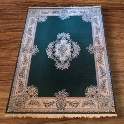 Large Tabriz Style Aubusson-Design Emerald Green Area Rug 