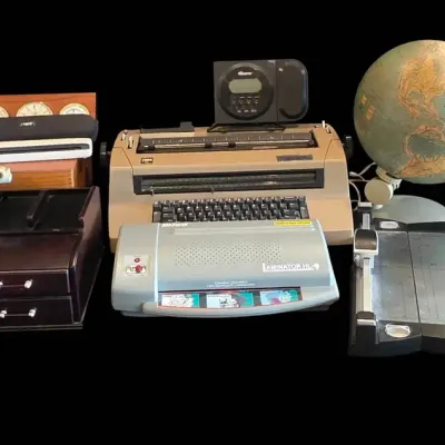 Vintage Office Set Up – IBM Selectric III, Scan-Globe Denmark, Cutters, Shredder & Accessories
