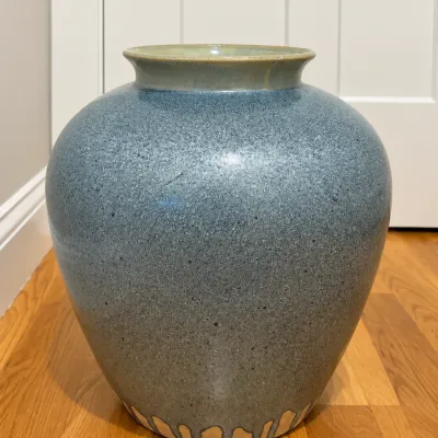 Sale Photo Thumbnail #44: Pottery Barn Speckled blue gray ceramic vase