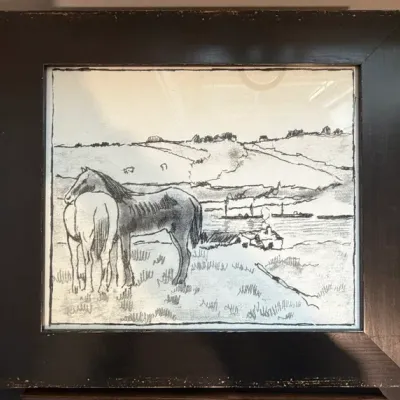 Sale Photo Thumbnail #40: Pottery Barn Horse Framed Print 