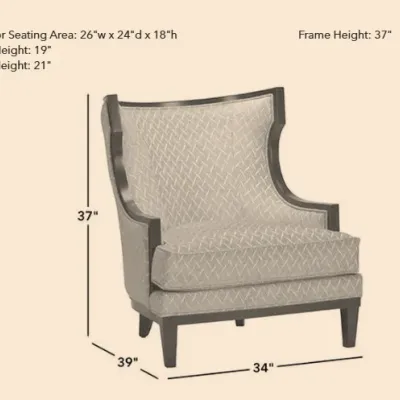 Sale Photo Thumbnail #14: Ethan Allen Corrine Chair dimensions