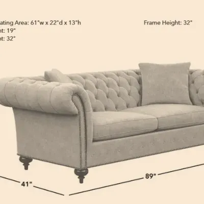 Sale Photo Thumbnail #3: Ethan Allen Mansfield sofa dimensions